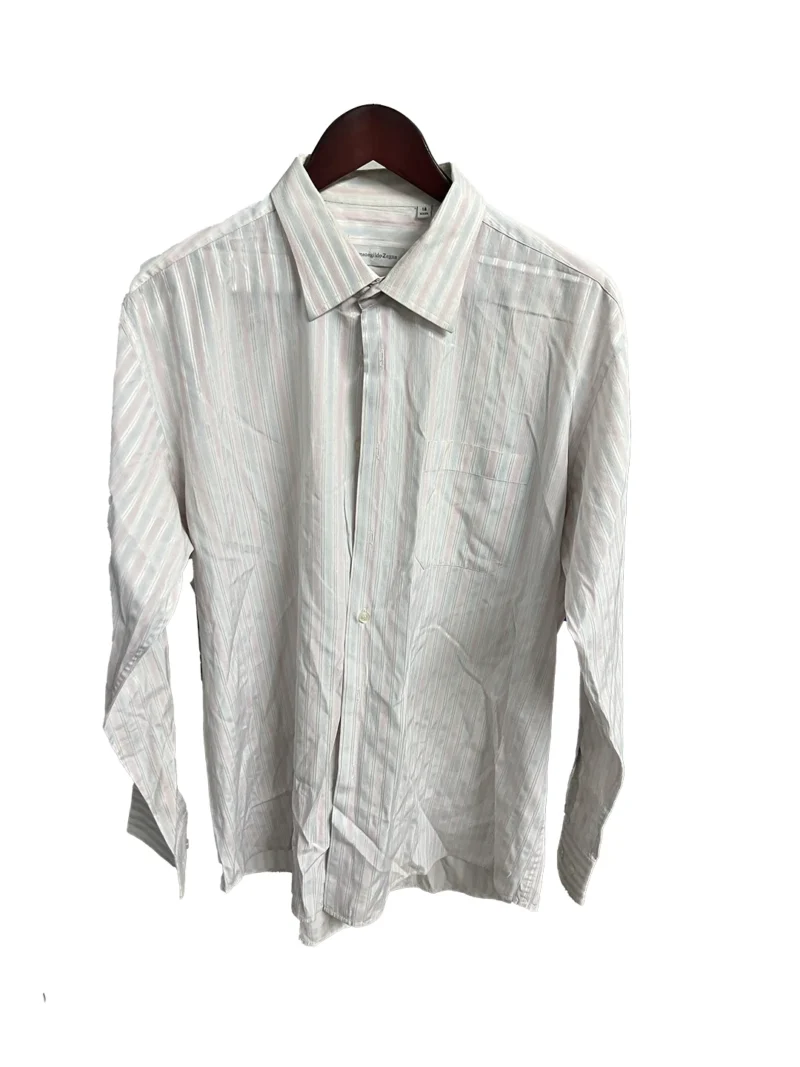 Camisa Botones Rosa y Azul Pastel
