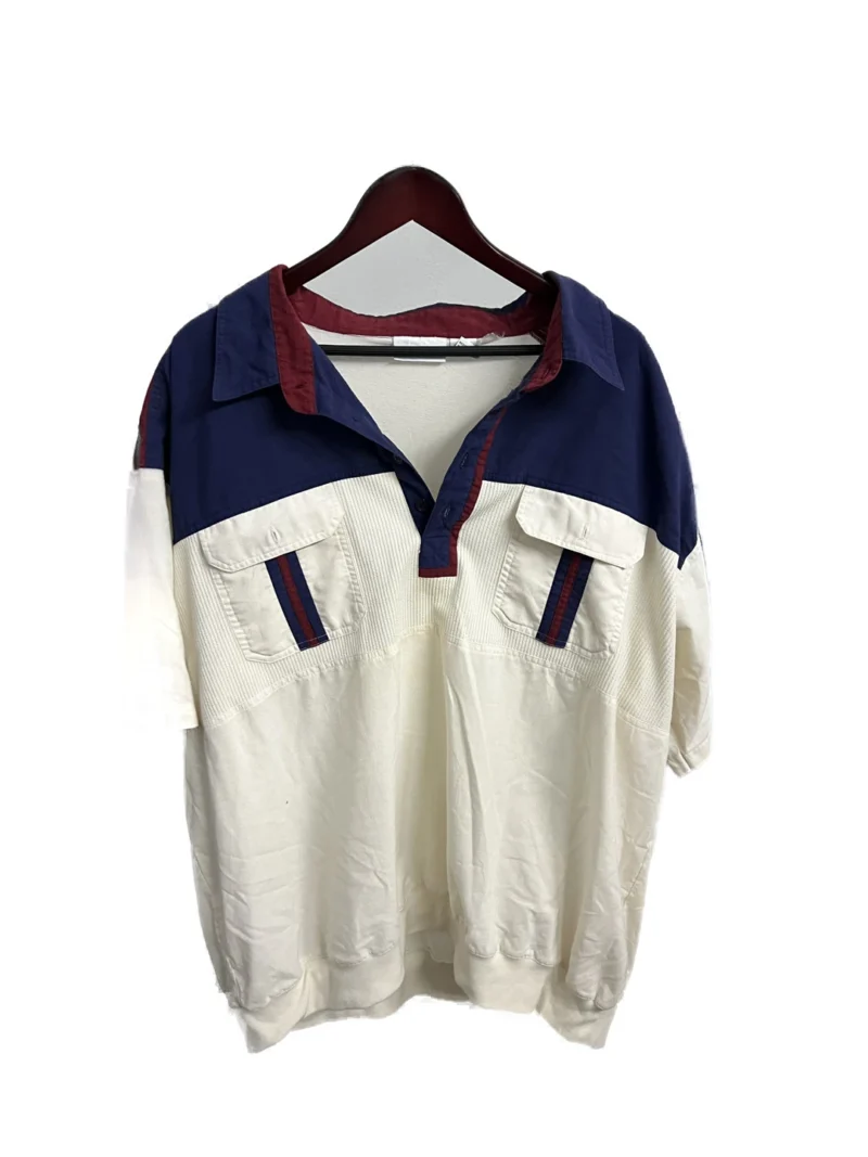 Camisa tipo Polo Vintage Vino con Azul