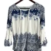 Blusa Azul con Blanco