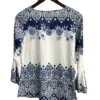 Blusa Azul con Blanco
