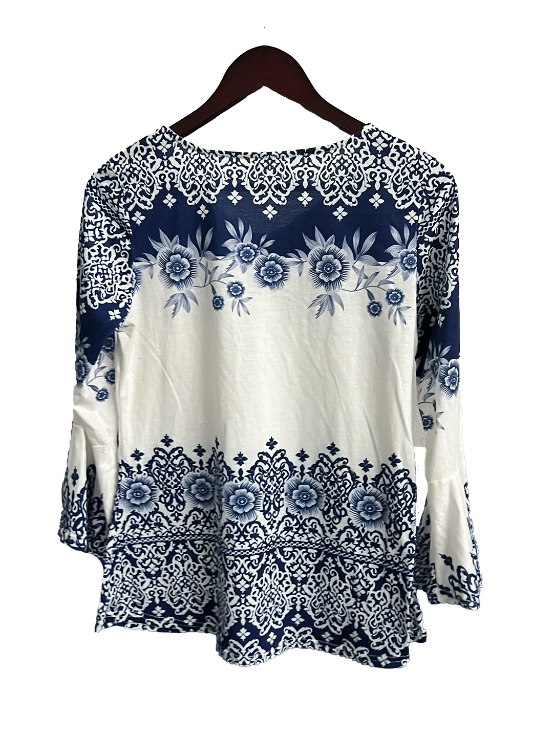 Blusa Azul con Blanco