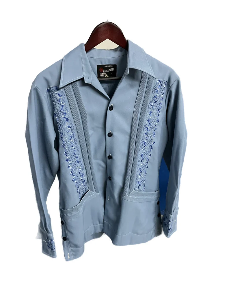 Guayabera Manga Larga Formal Azul