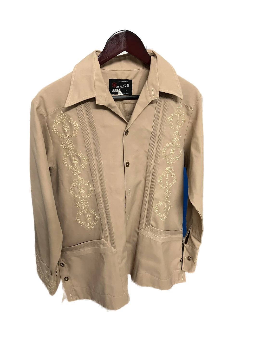 Guayabera Manga Larga Formal Beige