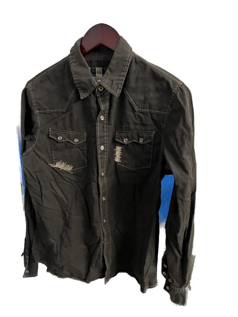 Camisa Tipo Vaquera Cafe Obscruo