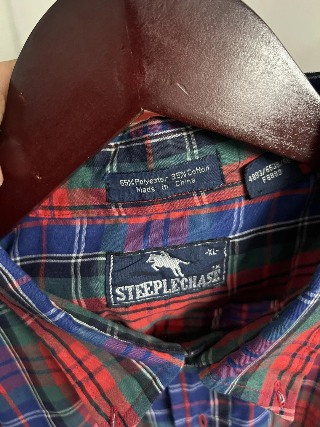 Camisa de Botones Cuadros Azules y Rojos